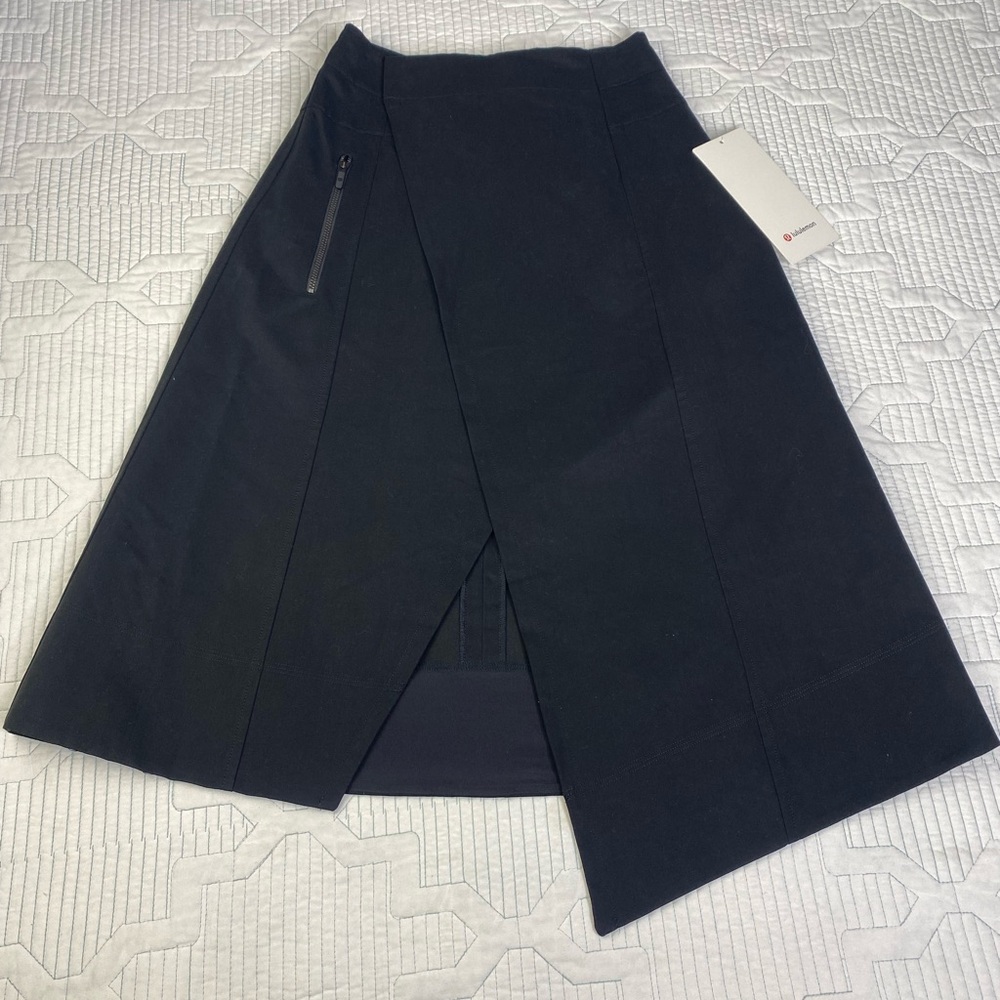 Lululemon A-Line High-Rise Midi Wrap Skirt Black Womens Sz 2